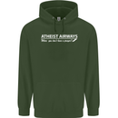 Atheist Airways Funny Atheism Mens 80% Cotton Hoodie Forest Green