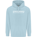 Atheist Airways Funny Atheism Mens 80% Cotton Hoodie Light Blue