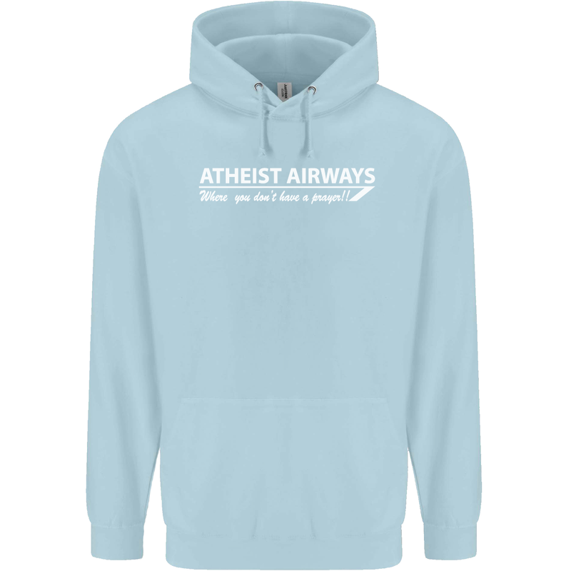 Atheist Airways Funny Atheism Mens 80% Cotton Hoodie Light Blue