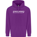 Atheist Airways Funny Atheism Mens 80% Cotton Hoodie Purple