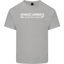 Atheist Airways Funny Atheism Mens Cotton T-Shirt Tee Top Sports Grey