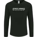 Atheist Airways Funny Atheism Mens Long Sleeve T-Shirt Black
