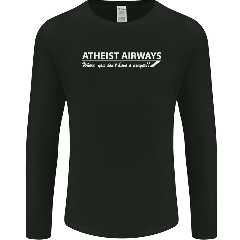 Atheist Airways Funny Atheism Mens Long Sleeve T-Shirt Black
