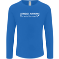 Atheist Airways Funny Atheism Mens Long Sleeve T-Shirt Royal Blue