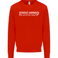 Atheist Airways Funny Atheism Mens Sweatshirt Jumper Bright Red