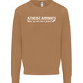 Atheist Airways Funny Atheism Mens Sweatshirt Jumper Caramel Latte