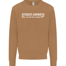 Atheist Airways Funny Atheism Mens Sweatshirt Jumper Caramel Latte