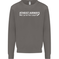Atheist Airways Funny Atheism Mens Sweatshirt Jumper Charcoal