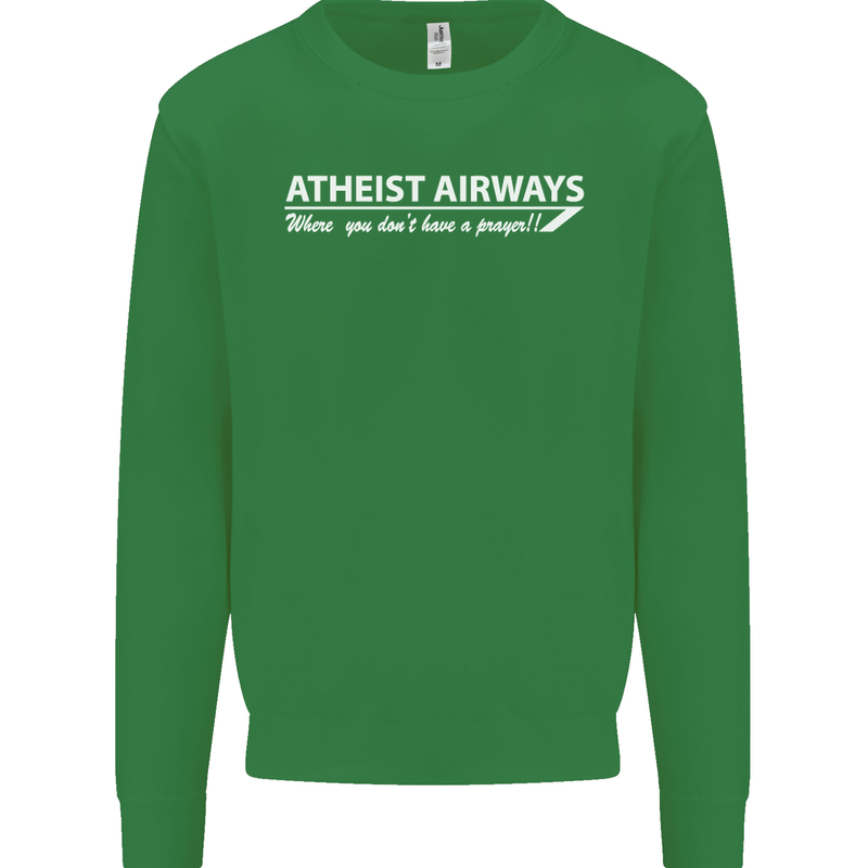 Atheist Airways Funny Atheism Mens Sweatshirt Jumper Irish Green