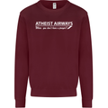 Atheist Airways Funny Atheism Mens Sweatshirt Jumper Maroon