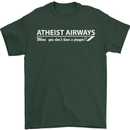 Atheist Airways Funny Atheism Mens T-Shirt Cotton Gildan Forest Green