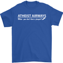 Atheist Airways Funny Atheism Mens T-Shirt Cotton Gildan Royal Blue