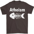 Atheist Fish Funny Atheism Mens T-Shirt Cotton Gildan Dark Chocolate