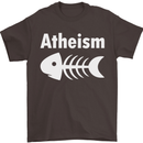 Atheist Fish Funny Atheism Mens T-Shirt Cotton Gildan Dark Chocolate