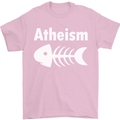 Atheist Fish Funny Atheism Mens T-Shirt Cotton Gildan Light Pink