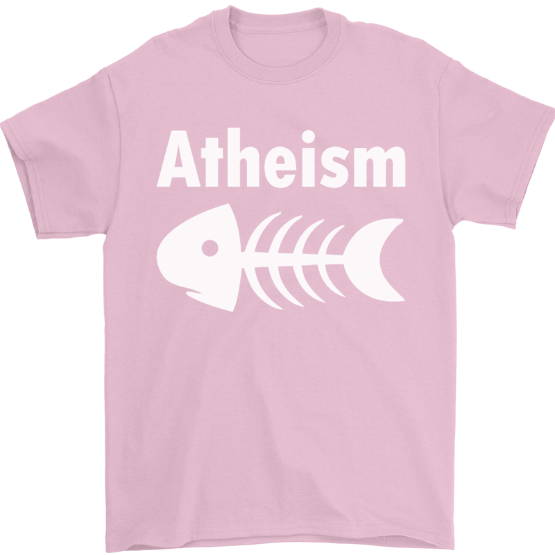 Atheist Fish Funny Atheism Mens T-Shirt Cotton Gildan Light Pink