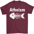 Atheist Fish Funny Atheism Mens T-Shirt Cotton Gildan Maroon