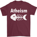 Atheist Fish Funny Atheism Mens T-Shirt Cotton Gildan Maroon