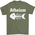 Atheist Fish Funny Atheism Mens T-Shirt Cotton Gildan Military Green