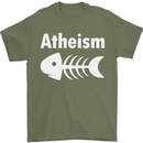 Atheist Fish Funny Atheism Mens T-Shirt Cotton Gildan Military Green