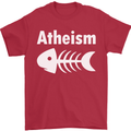 Atheist Fish Funny Atheism Mens T-Shirt Cotton Gildan Red