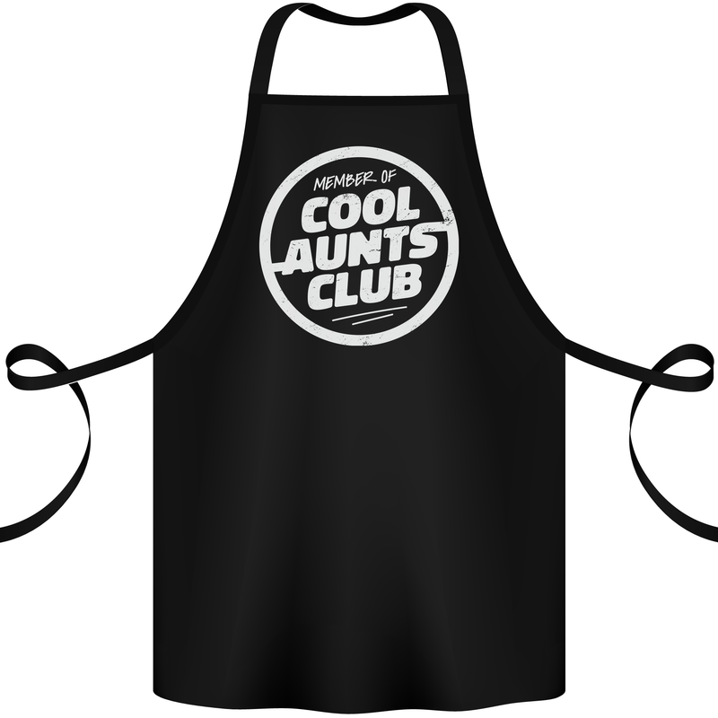 Auntie's Day Member of Cool Aunts Club Cotton Apron 100% Organic Black