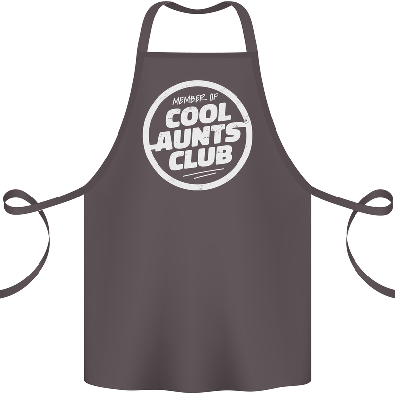 Auntie's Day Member of Cool Aunts Club Cotton Apron 100% Organic Dark Grey