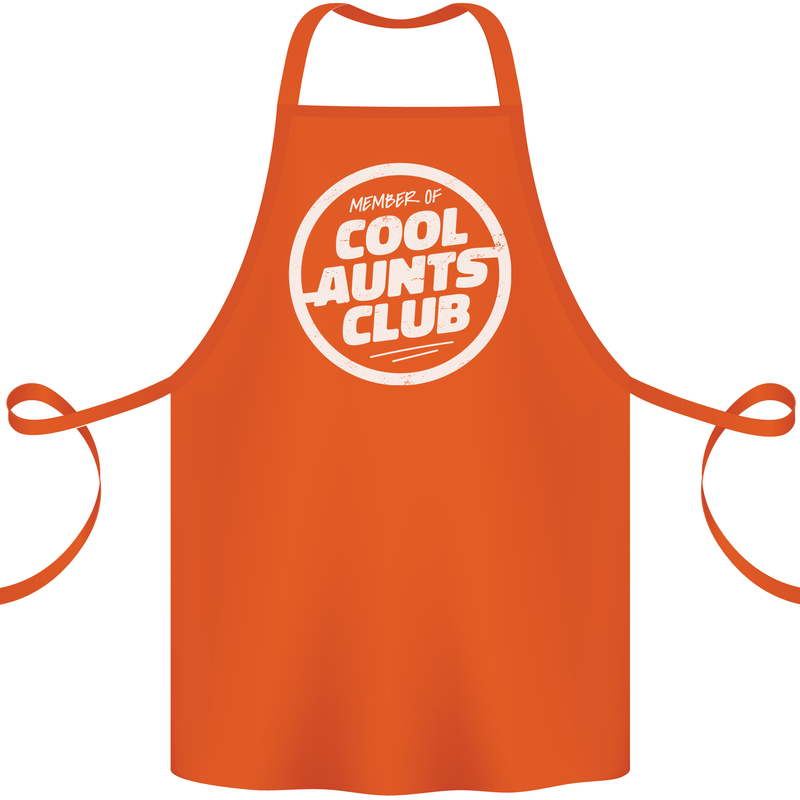 Auntie's Day Member of Cool Aunts Club Cotton Apron 100% Organic Orange