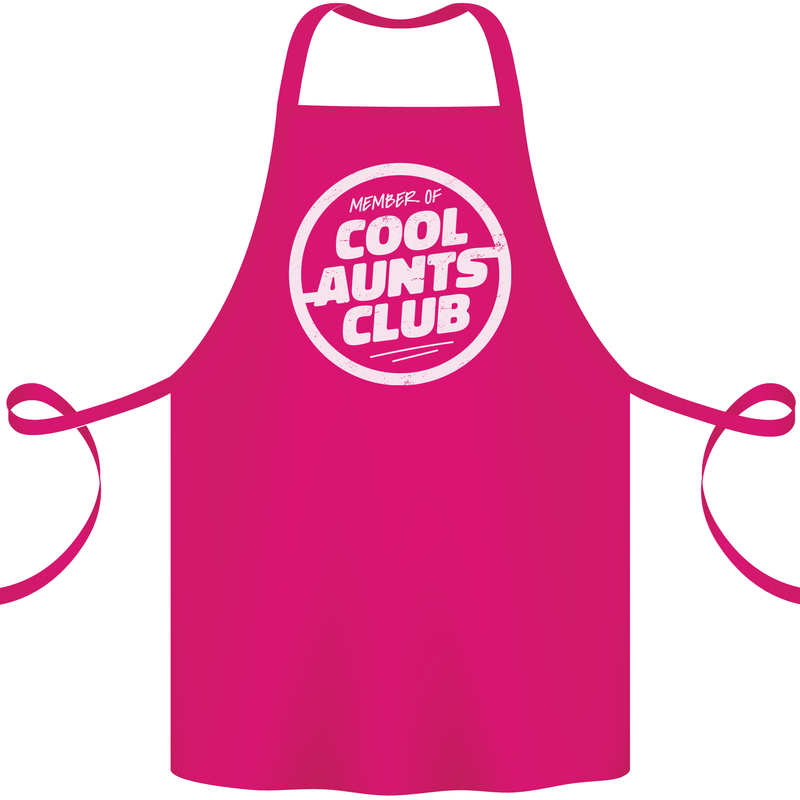 Auntie's Day Member of Cool Aunts Club Cotton Apron 100% Organic Pink