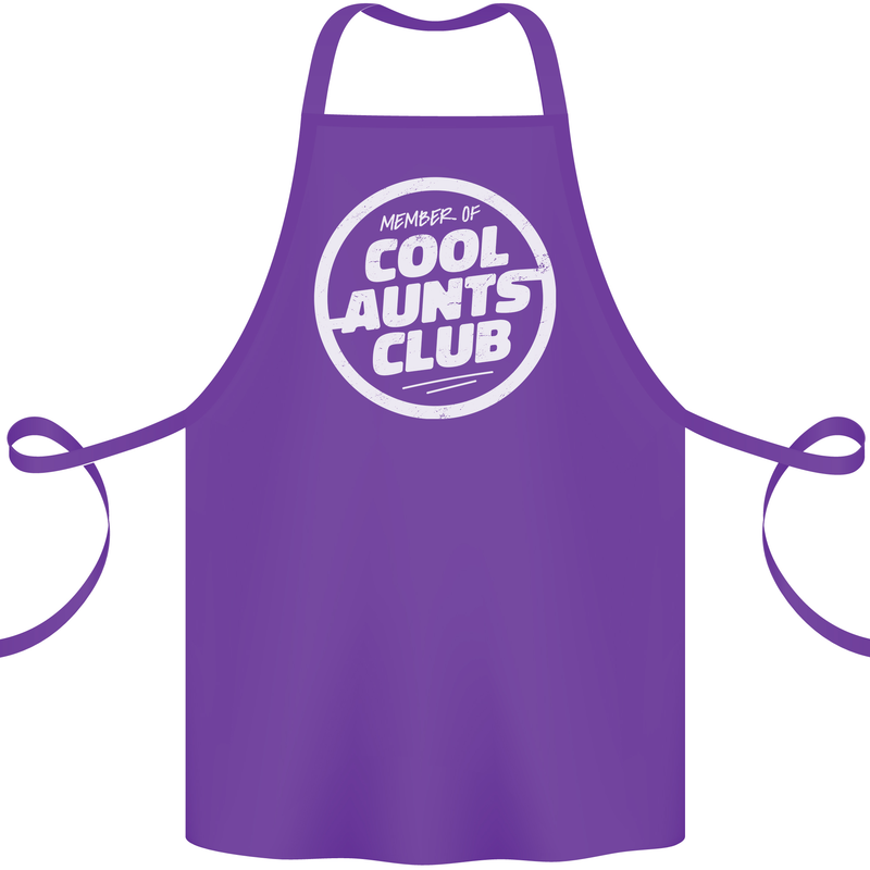 Auntie's Day Member of Cool Aunts Club Cotton Apron 100% Organic Purple