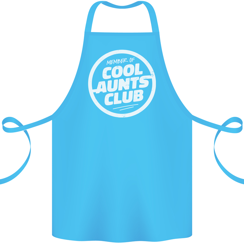 Auntie's Day Member of Cool Aunts Club Cotton Apron 100% Organic Turquoise