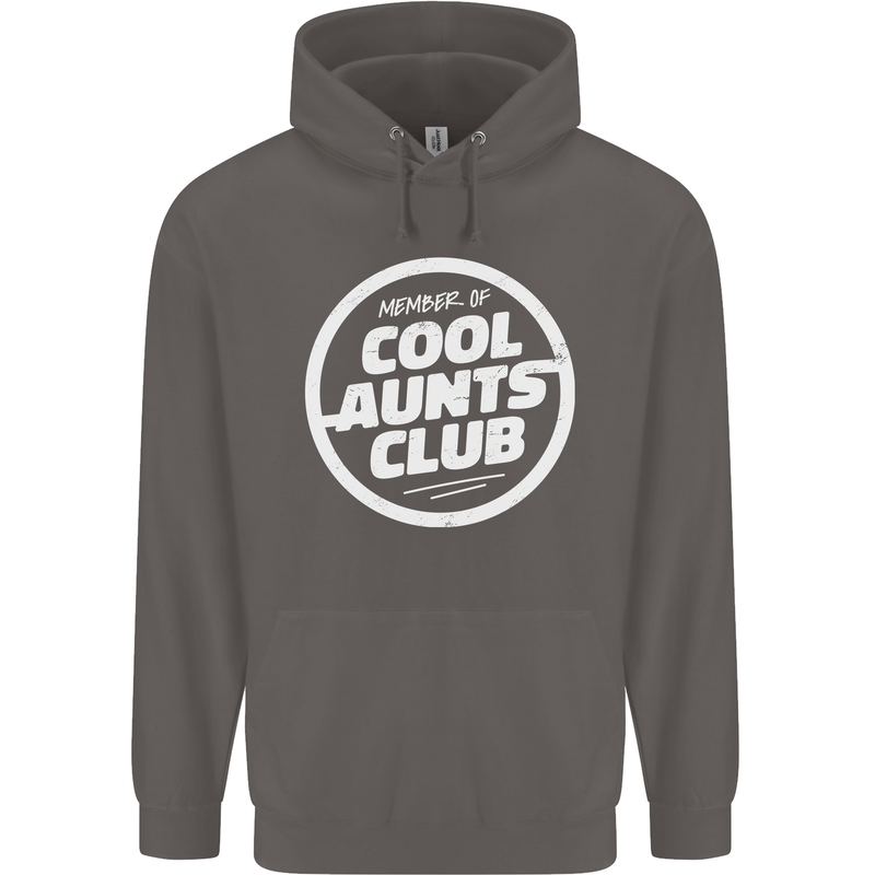 Auntie's Day Member of Cool Aunts Club Mens 80% Cotton Hoodie Charcoal