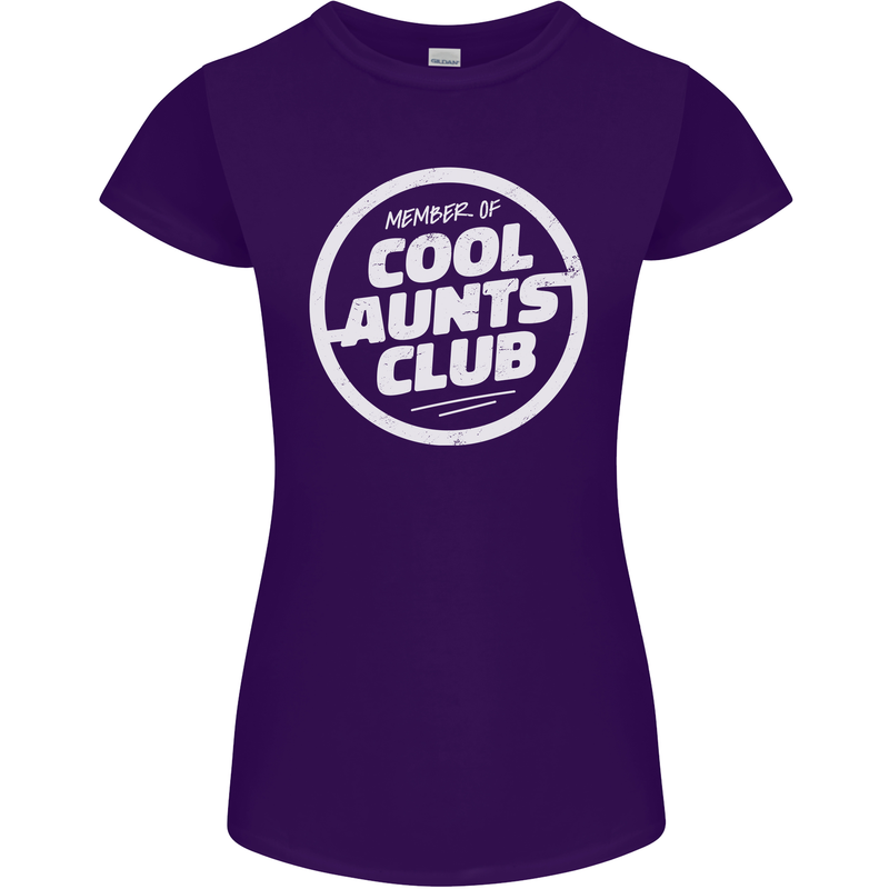 Auntie's Day Member of Cool Aunts Club Womens Petite Cut T-Shirt Purple