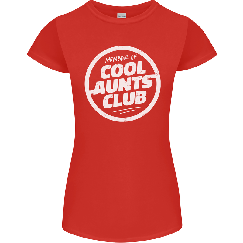 Auntie's Day Member of Cool Aunts Club Womens Petite Cut T-Shirt Red
