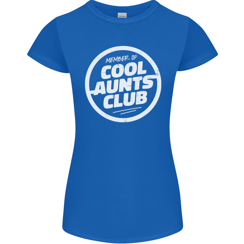 Auntie's Day Member of Cool Aunts Club Womens Petite Cut T-Shirt Royal Blue