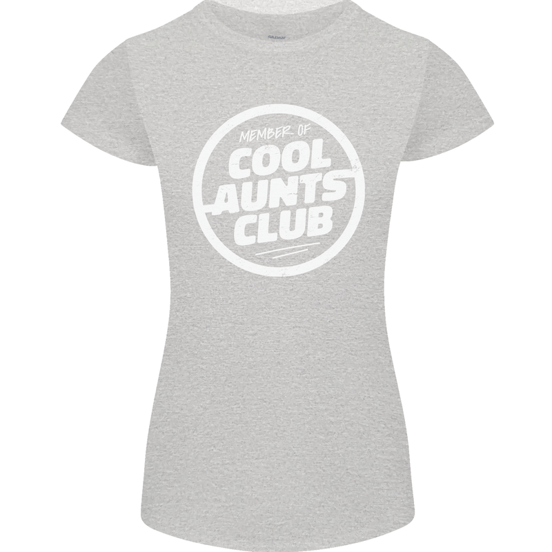 Auntie's Day Member of Cool Aunts Club Womens Petite Cut T-Shirt Sports Grey