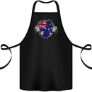 Australian Flag Ripped  Australia Day Gym Cotton Apron 100% Organic Black