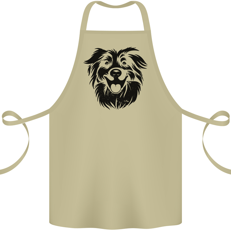 Australian Sheepdog Dogs Cotton Apron 100% Organic Khaki