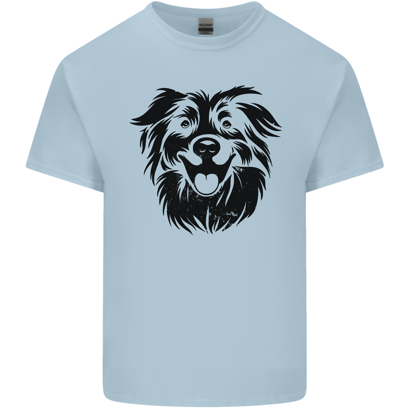 Australian Sheepdog Dogs Mens Cotton T-Shirt Tee Top Light Blue