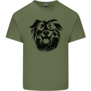 Australian Sheepdog Dogs Mens Cotton T-Shirt Tee Top Military Green