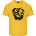 Australian Sheepdog Dogs Mens Cotton T-Shirt Tee Top Yellow