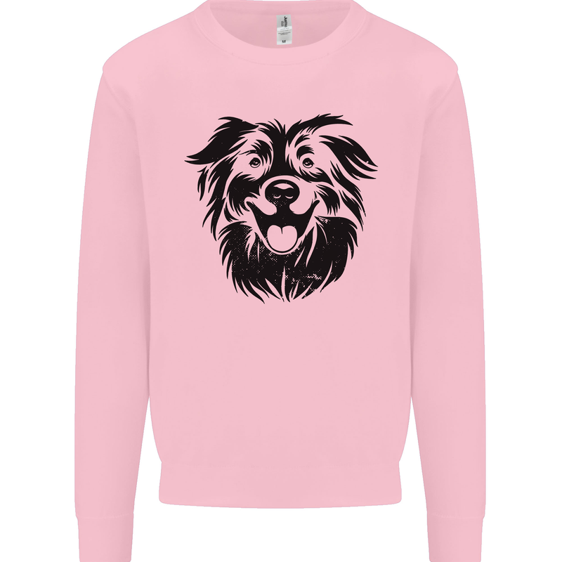 Australian Sheepdog Dogs Mens Sweatshirt Jumper Light Pink