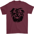 Australian Sheepdog Dogs Mens T-Shirt 100% Cotton Maroon