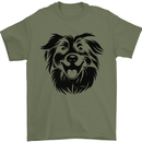 Australian Sheepdog Dogs Mens T-Shirt 100% Cotton Military Green