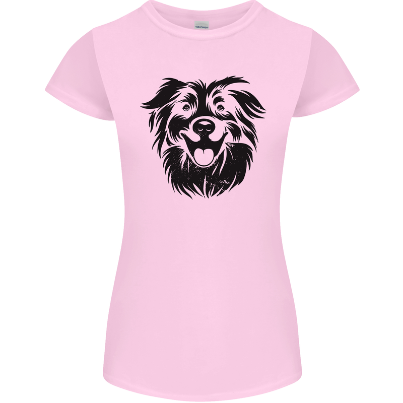 Australian Sheepdog Dogs Womens Petite Cut T-Shirt Light Pink