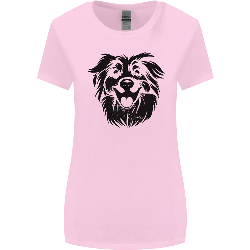 Australian Sheepdog Dogs Womens Wider Cut T-Shirt Light Pink