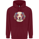 Australian Shepherd Dog Childrens Kids Hoodie Maroon