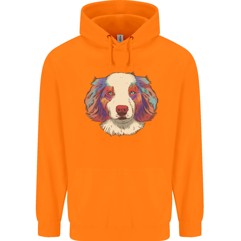 Australian Shepherd Dog Childrens Kids Hoodie Orange