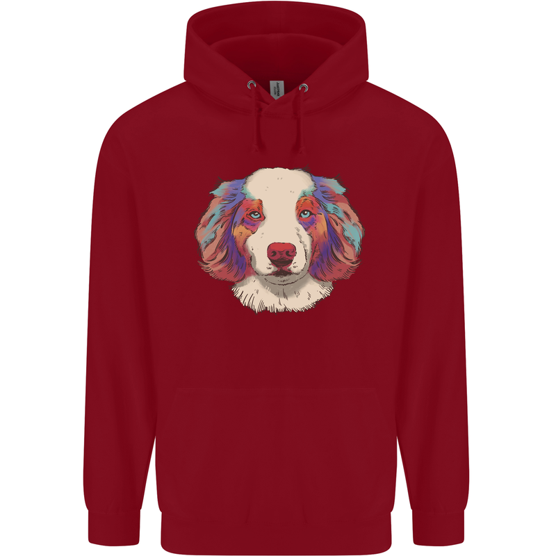Australian Shepherd Dog Childrens Kids Hoodie Red