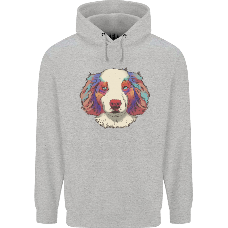 Australian Shepherd Dog Childrens Kids Hoodie Sports Grey